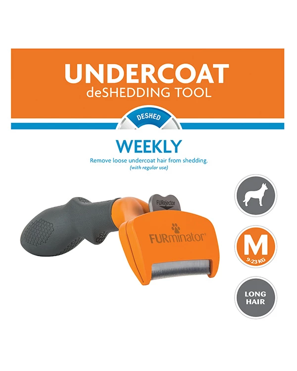 Furminator Undercoat DeShedding Tool - Medium Dog Long Hair 4 Furminator Undercoat DeShedding Tool - Medium Dog Long Hair - Image 2