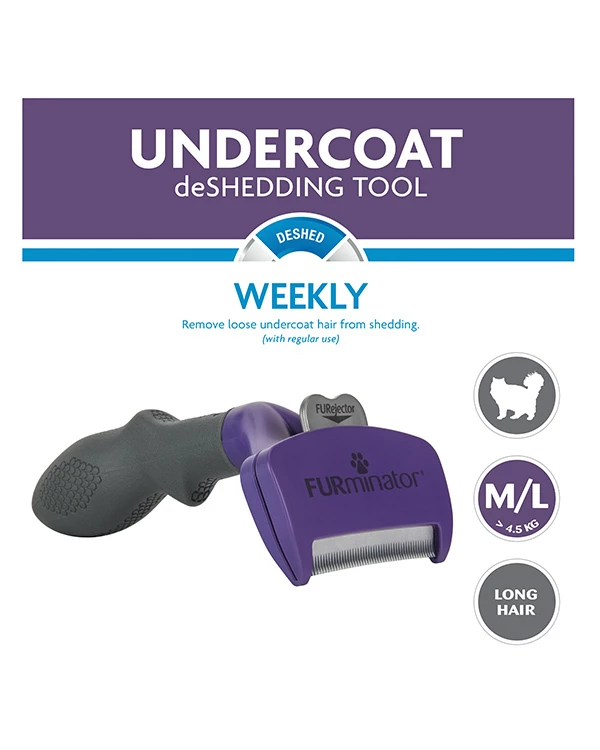 Furminator Undercoat DeShedding Tool - Medium Cat Long Hair 4 Furminator Undercoat DeShedding Tool - Medium Cat Long Hair - Image 2