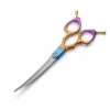 Groomtech Hummingbird Asian Fusion Curved Shears 6.5" [Blue Orange Purple] -Swan Sales Shop GT HU765CY
