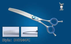 KKO Japanese Scissors Curved Fluffer Thinner With 44 V Teeth 7"