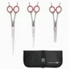 Roseline Scissors Set Of 3 Red Scissor With Case