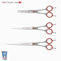 Roseline Scissors Set Of 3 Red Scissor With Case -Swan Sales Shop R Set 2