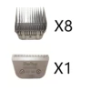 Complete Set Of 8 Shear Magic Wide Comb Attachment + Shear Magic Size 30 Wide Blade -Swan Sales Shop SM WS Set 02
