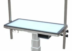 Aeolus LED Lighting Pedestal Lifting Table With Under Table Wheels -Swan Sales Shop T FT893 3