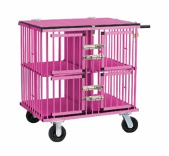 Aeolus 4-Berth Show Trolley With 6" Rubber Wheels - Large [Pink]