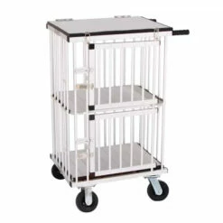 Aeolus 2-Berth Double Deck Show Trolley With 6" Rubber Wheels - XSmall [Silver]